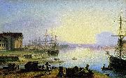 Maxim Nikiforovich Vorobiev Sunrise over the Neva river oil